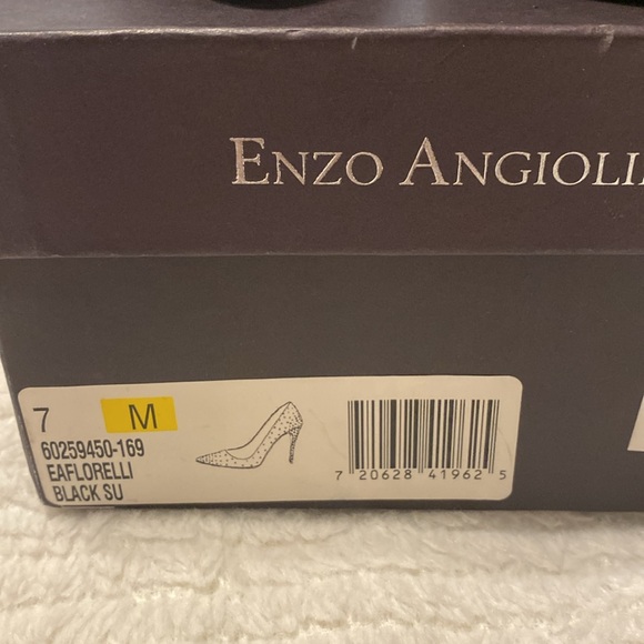 Enzo Angiolini Black Velvet Gold Studded Stilettos - Picture 8 of 9